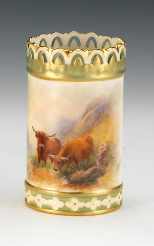 Two small Royal Worcester vases, one dated 1910