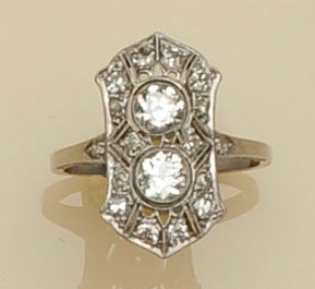 A diamond plaque ring