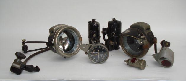 Two Lucas 'King of the Road' Model 320 acetylene headlamp sets and a Smiths...
