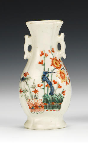 A fine and rare Worcester small vase, circa 1752-53