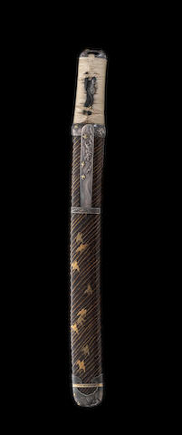 A finely mounted shin-shinto tanto The fittings by Takeyama Mahiko (1842-1902), dated 1869 and 1870