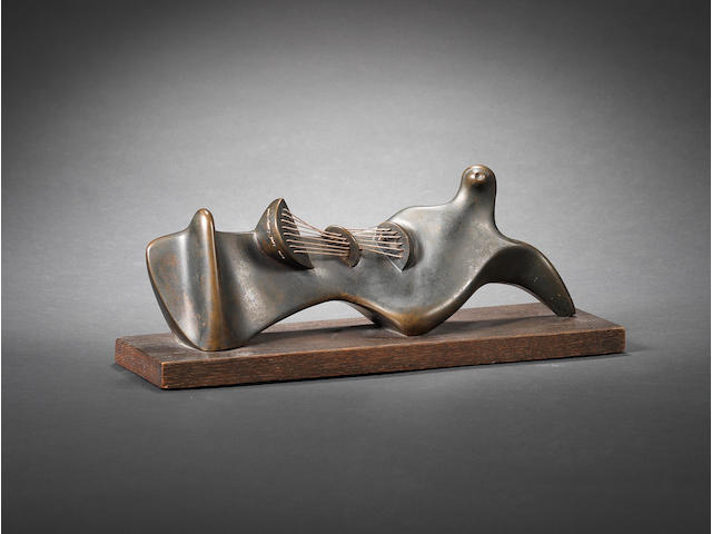 Henry Moore O.M., C.H. (British, 1898-1986) Stringed Reclining Figure 28 cm. (11 in.) long (not including base)