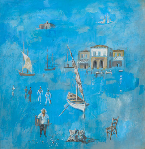 Spyros Vassiliou (Greek, 1902/3-1984) At the harbour