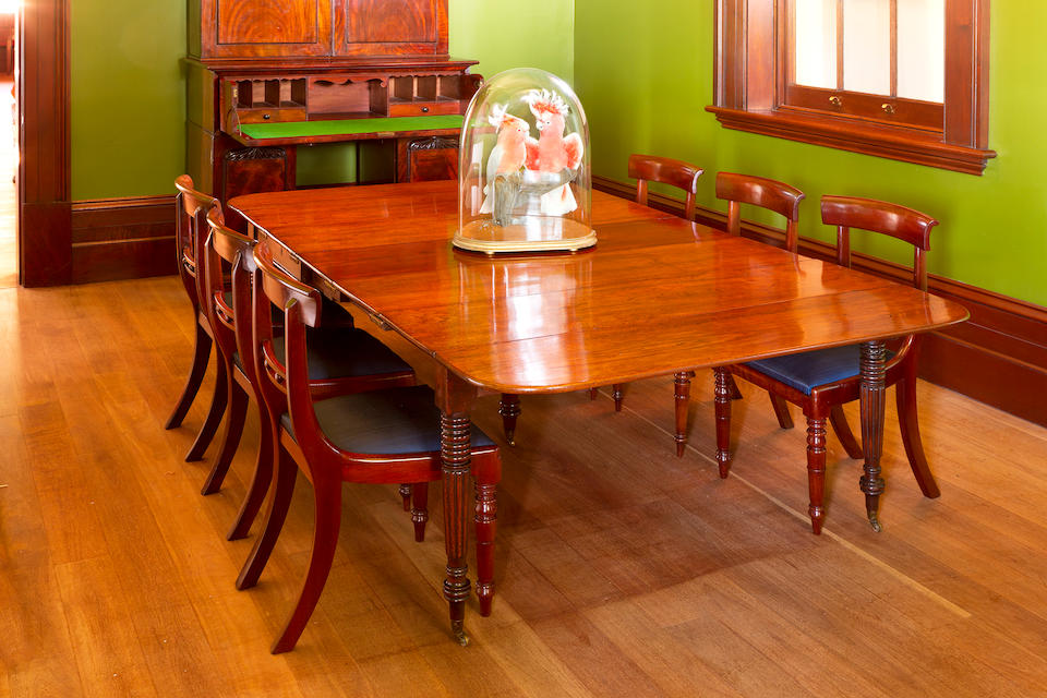 A rare Australian cedar Pembroke extension dining table with three extra leaves circa 1830
