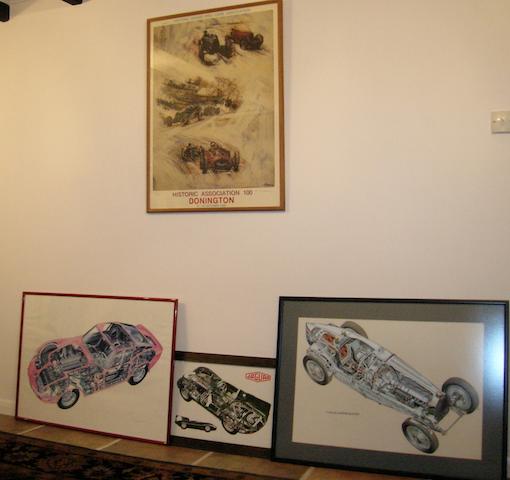 A limited edition 'Historic Association 100 Donington 15-16 October 1988' print signed by the artist Francisco Scianna,