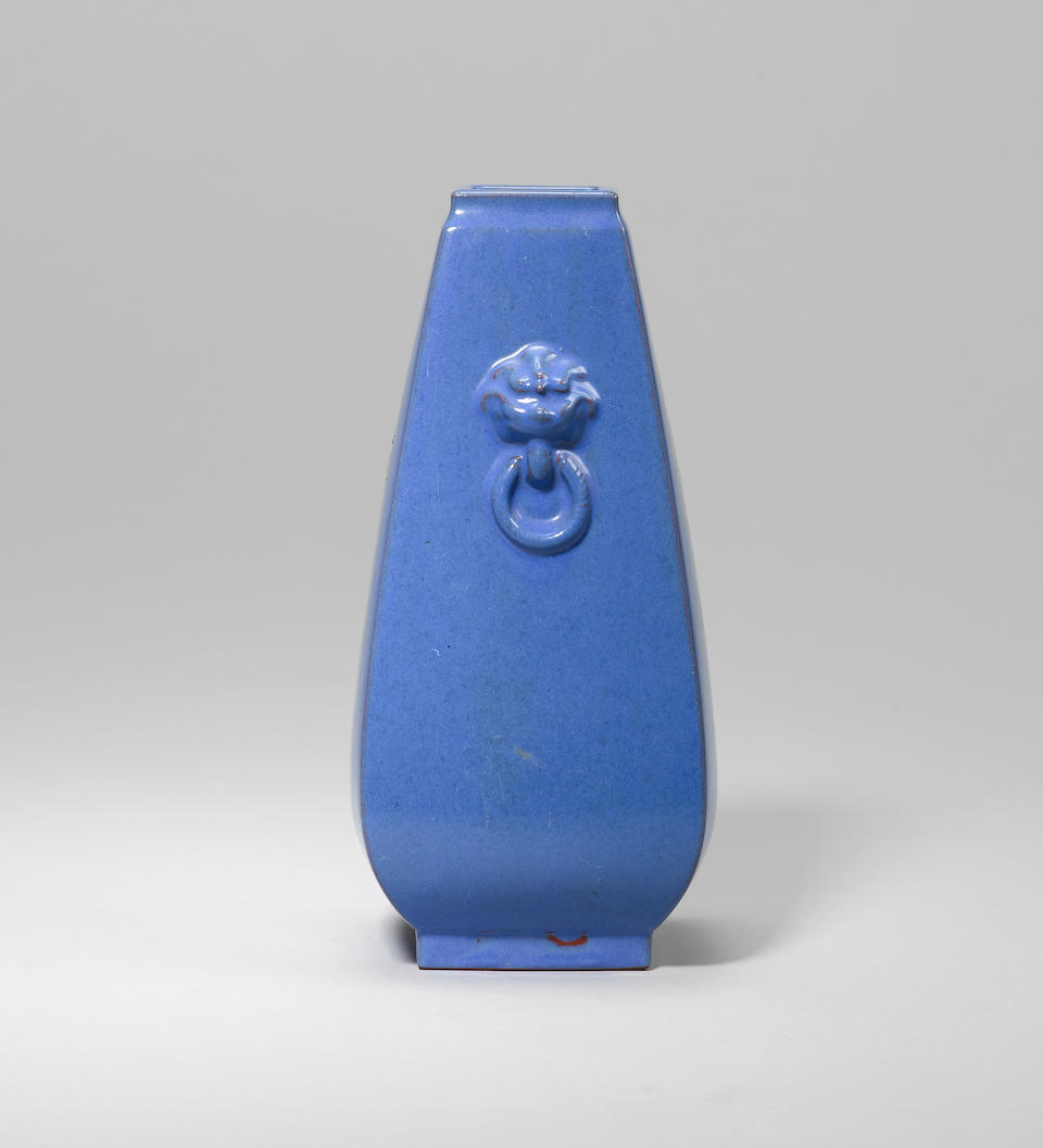 An Yijun stoneware sky-blue-glazed vase Qing dynasty