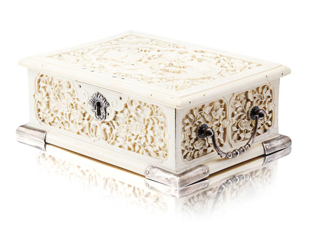 An export ivory casket 19th century