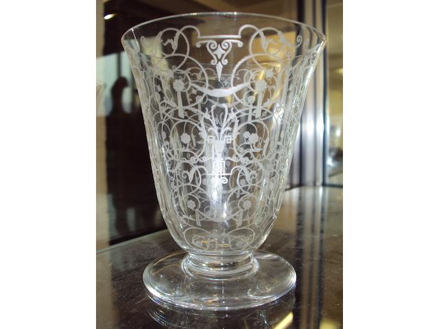 A fifty-four piece set of mid-20th century engraved Baccarat glass
