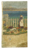 Thumbnail of Henry Scott Tuke, RA, RWS (British, 1858-1929) Boy with hat (recto), Italian man with hat (verso); Boy in straw hat (recto), Lady looking out to sea (verso) image 3