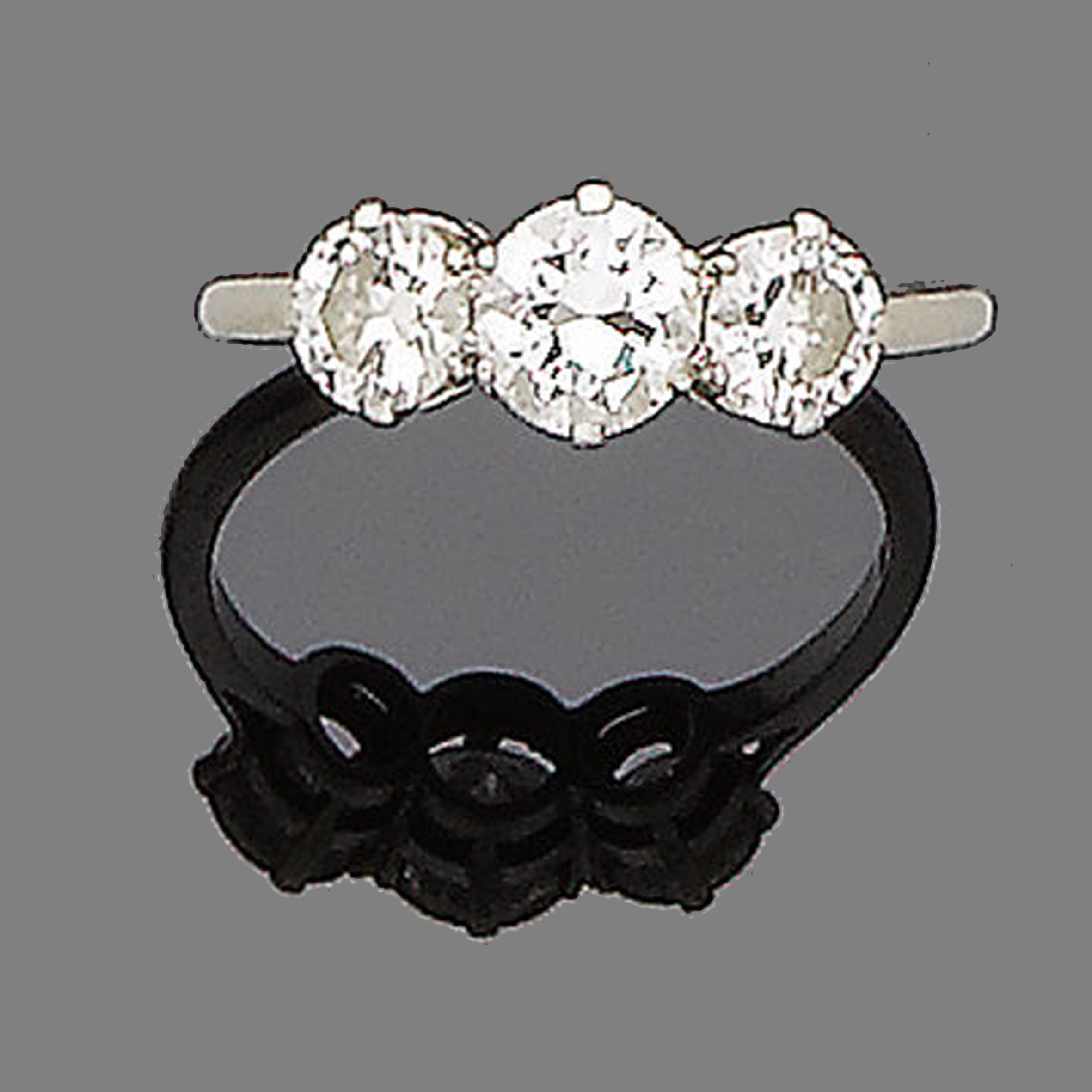 A diamond three-stone ring