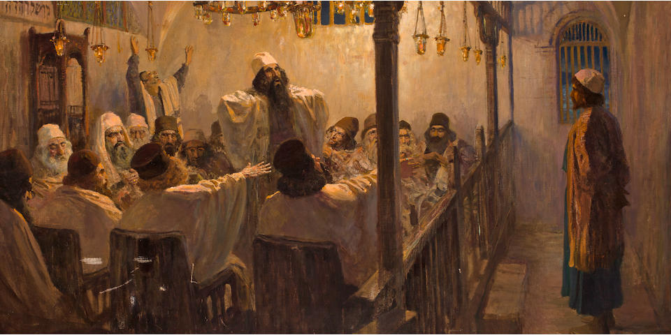 Vasilii Dmitrievich Polenov (Russian, 1844-1927) 'He is guilty of death', 1906