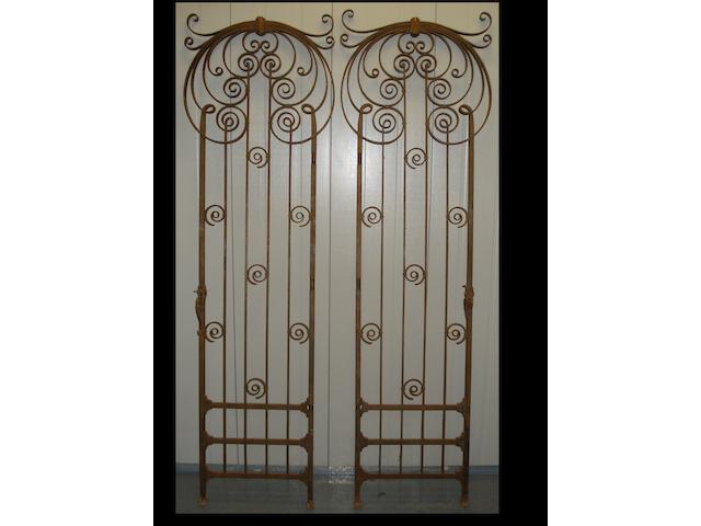 Seven wrought iron gates in the Art Nouveau style