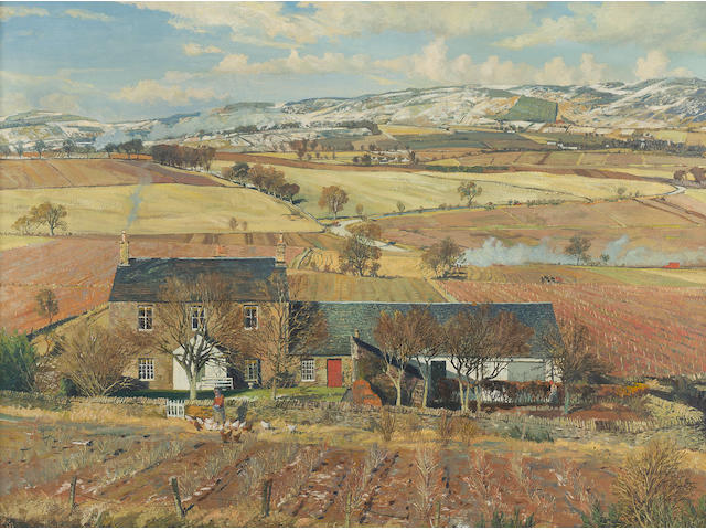 James McIntosh Patrick RSA ROI ARE LLD (British, 1907-1998) The Sidlaws from Birkhill 63.5 x 76.5 cm. (25 x 30 1/8 in.)