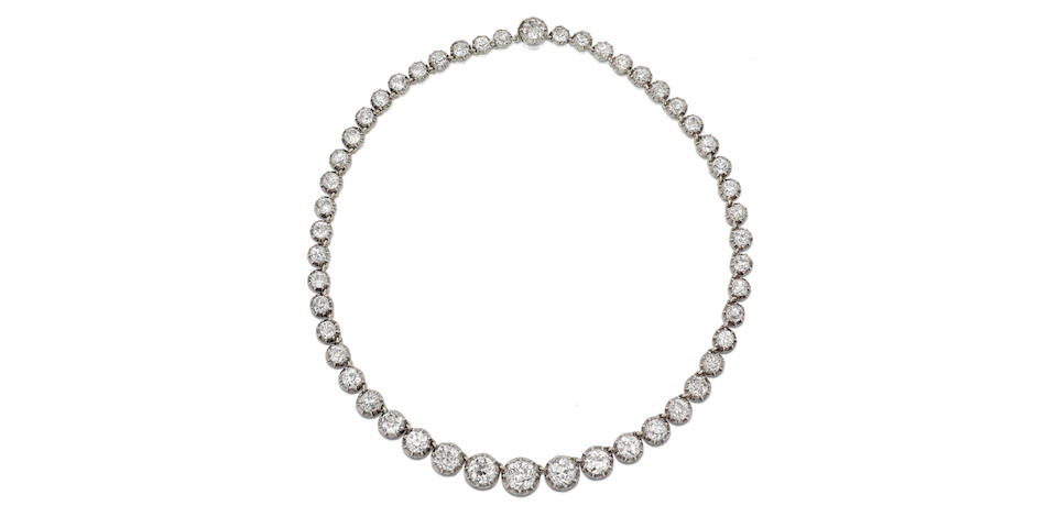A 19th century diamond rivi&#232;re necklace