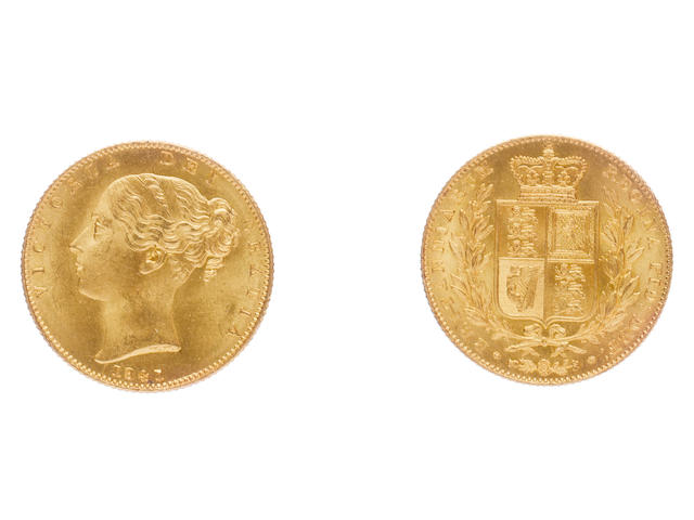 Victoria, Sovereign, 1841, first smaller young head, date below, WW incuse on truncation,