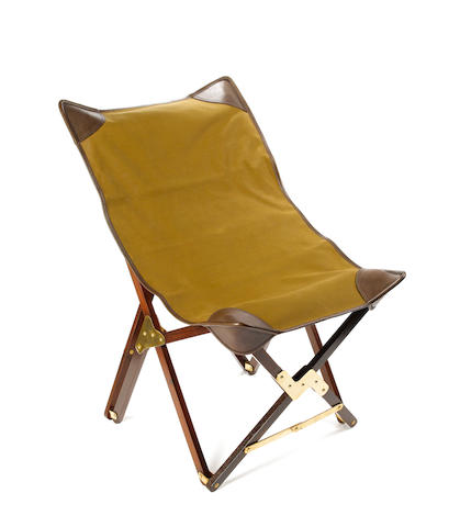 Bonhams Two Modern Folding Chairs, Leather Camp Chair