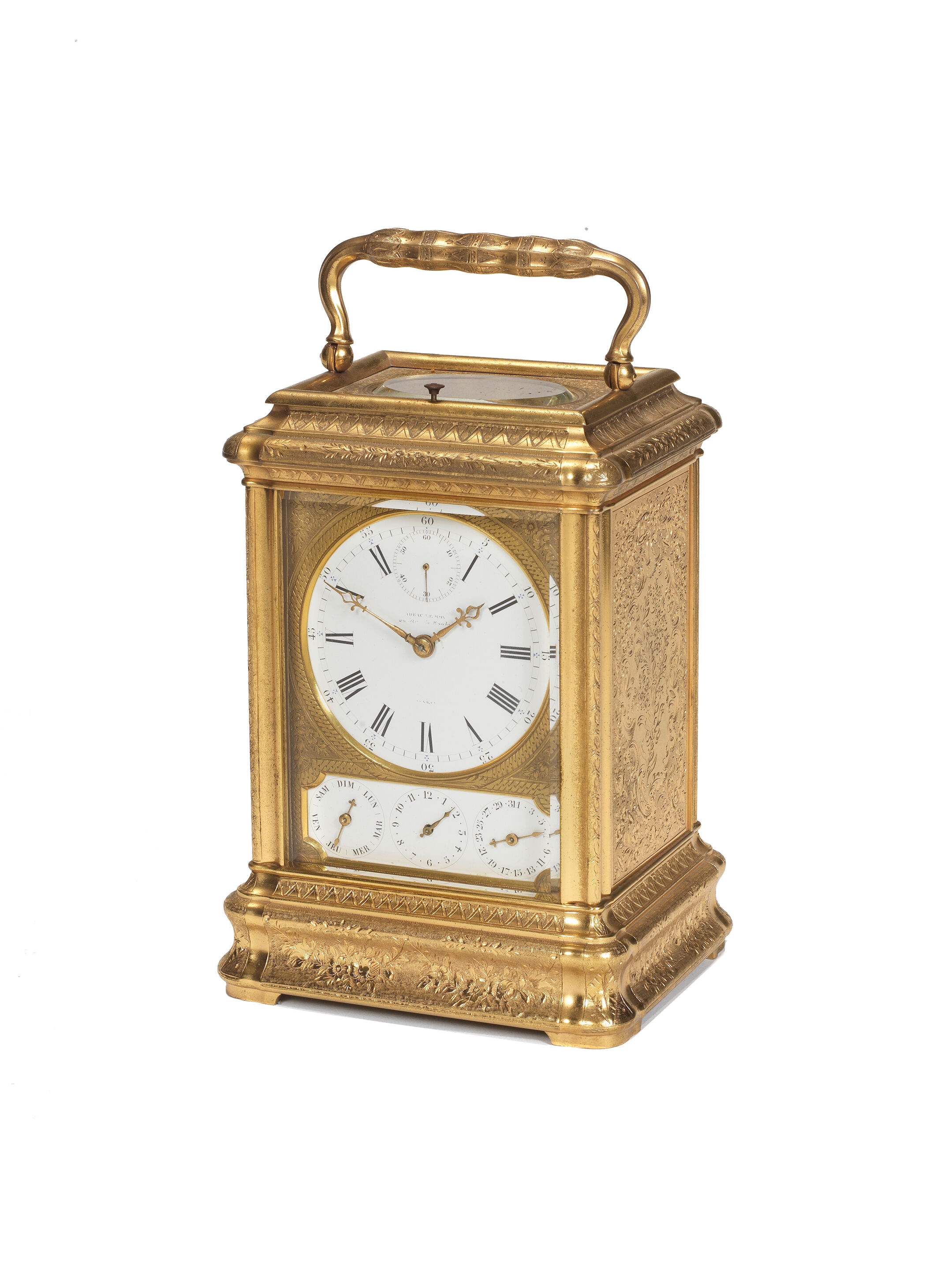 A fine third quarter of the 19th century French engraved gilt br