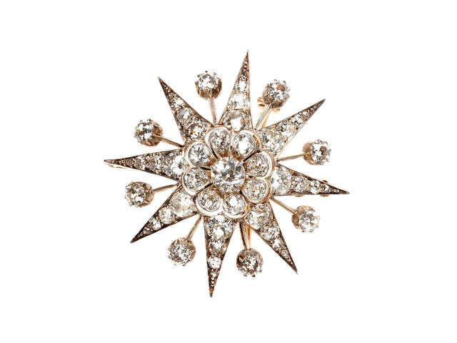 A Victorian diamond star brooch/pendant