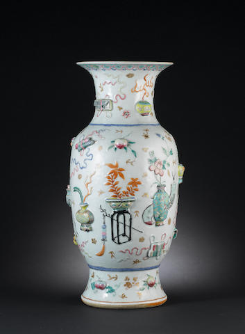 A famille rose baluster vase 19th century