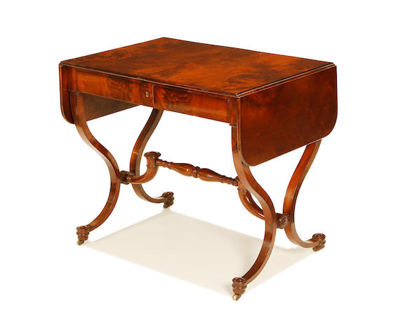 A Belgian early 19th century mahogany sofa table by Jean-Joseph Chapuis