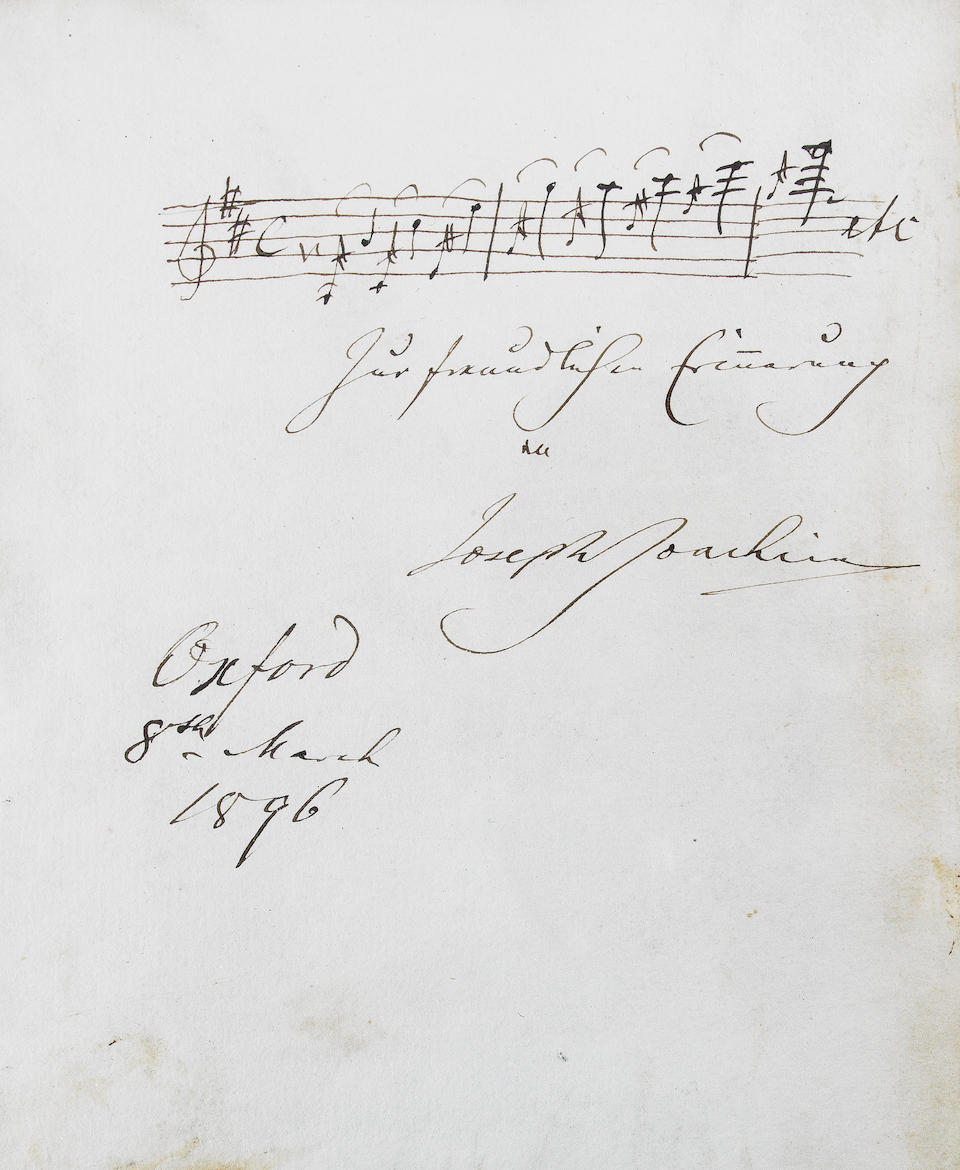 A Musically illustrated Autograph by Joseph Joachim.