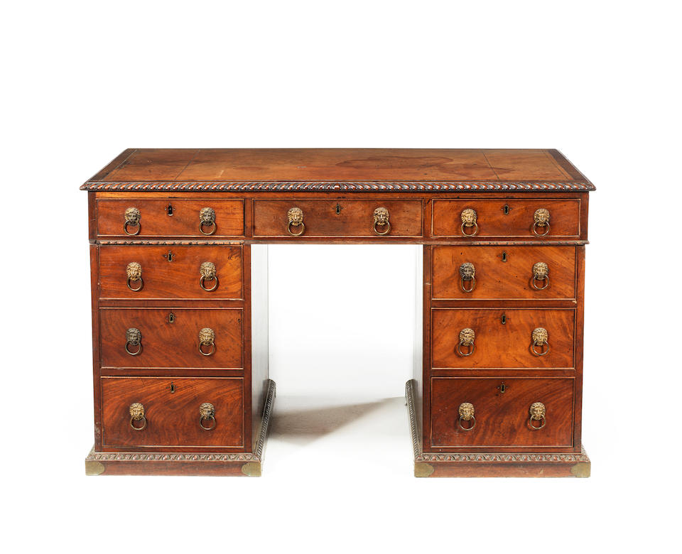 A George III mahogany partners desk