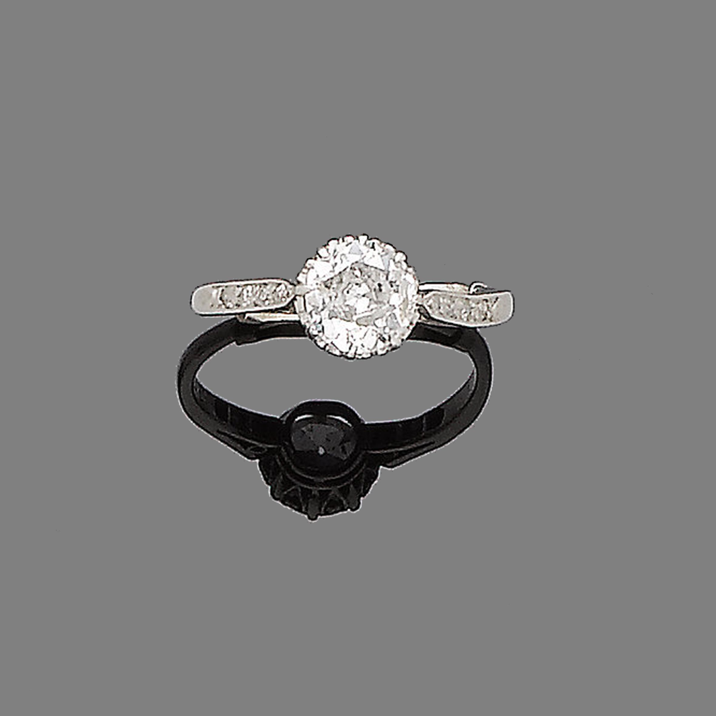A diamond single stone ring