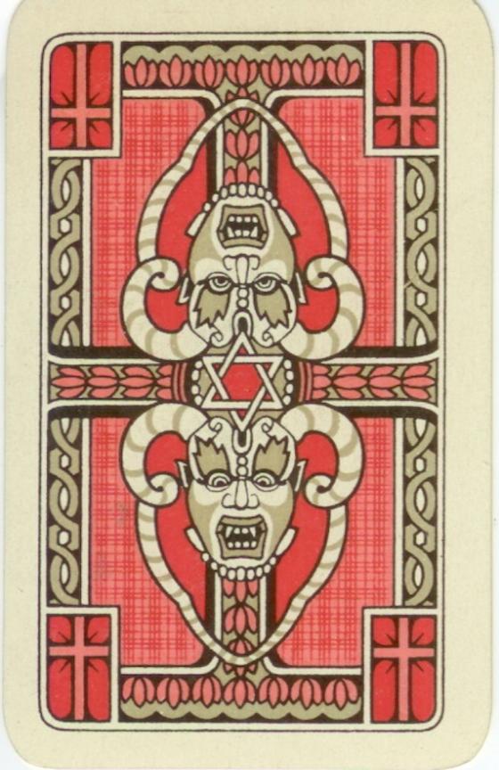 A pack of "anti-religions" playing cards, Soviet Union (state playing card monopoly), published 1933,