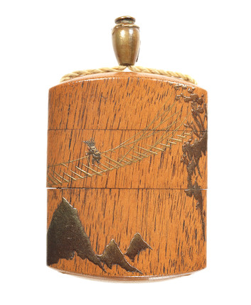 A wood two-case inro By Kanshosai Toyo, 19th century image 1