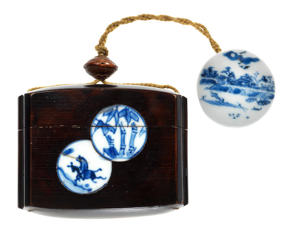 A rare lacquer and inlay single-case  inro  By Yokobue, 19th century