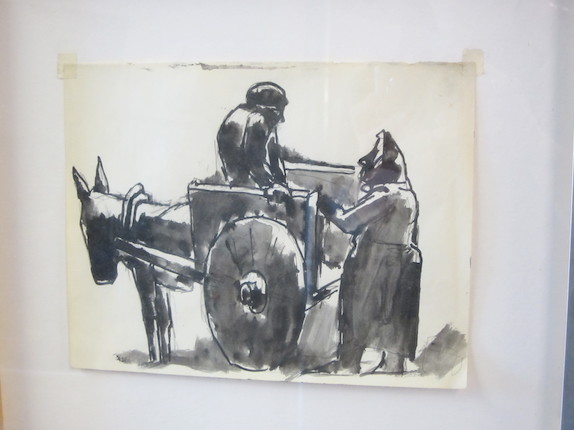 Josef Herman R.A. (British, 1911-2000) The Donkey Cart image 1