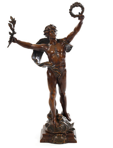 Late 19th Century Bronze Sculpture, Le Travail Signed Moreau For Sale at 1stdibs
