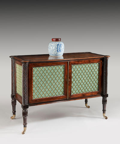 A Regency simulated rosewood side cabinet