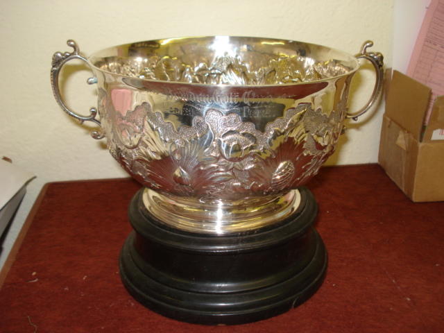 A Victorian silver two handled trophy on stand, by William Hutton and Sons, London 1891,
