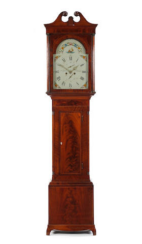 An early 19th century flame mahogany eight-day longcase clock John Gibson, Saltcoats