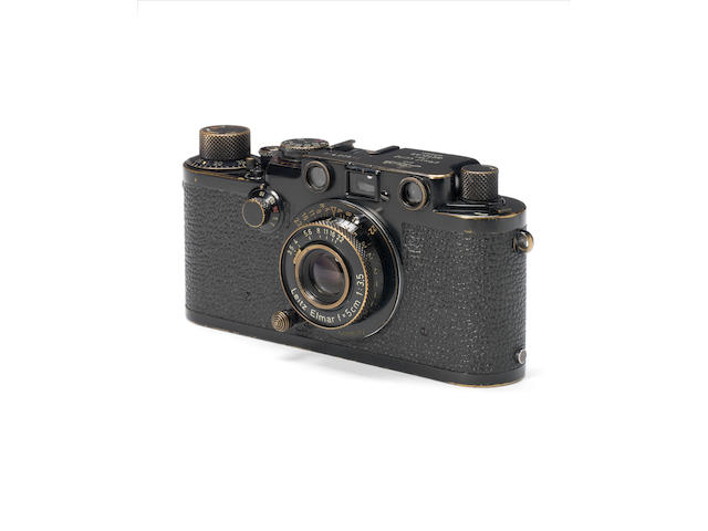 A Leica IIIf Black Swedish army body, with Elmar f3.5 5cm lens,
