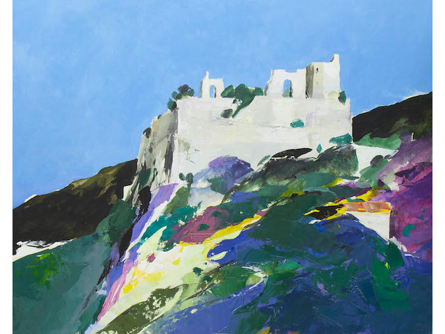 Donald Hamilton Fraser (British, 1929-2009) Hilltop castle unframed
