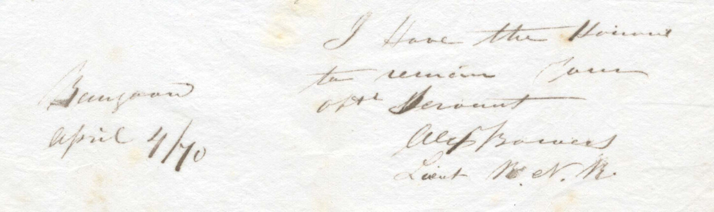 Bonhams BOWERS (ALEXANDER) Autograph letter signed to James Talboys