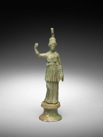 A Roman bronze figure of Athena