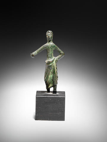 An Etruscan bronze votive figure of a man