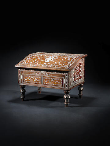 Bonhams A Mysore Ivory Inlaid Wood Writing Desk Southern India