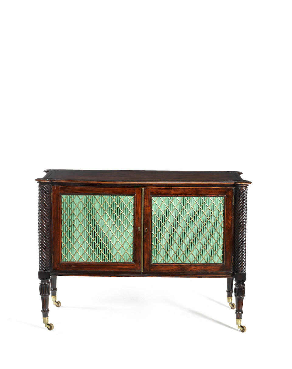 A Regency simulated rosewood side cabinet