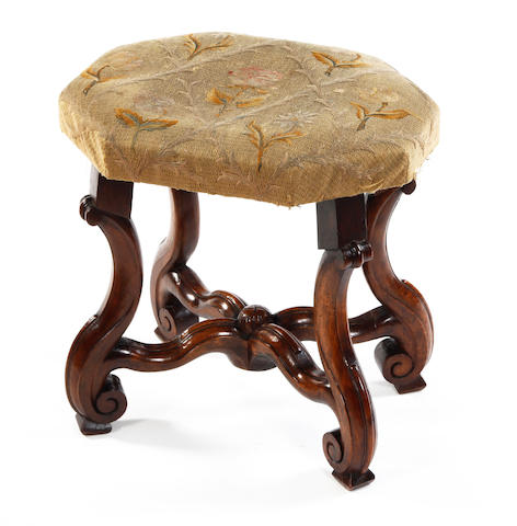 A Franco-Flemish walnut stool
