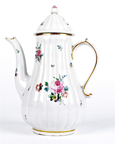 A Derby coffee pot and cover, circa 1780