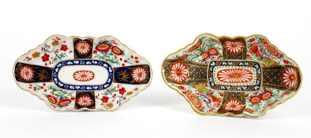 Two Worcester spoon trays, circa 1770