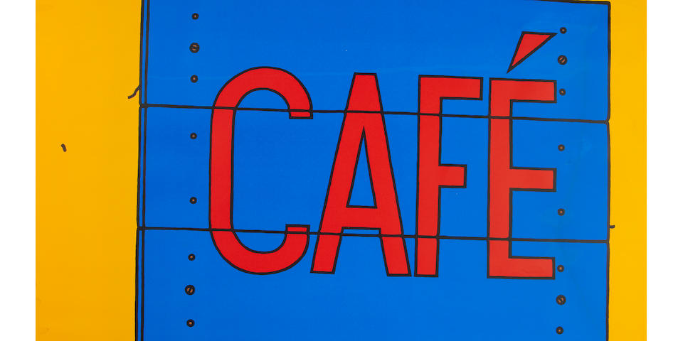 Patrick Caulfield (British, 1936-2005) Caf&#233; Sign (Cristea 12) Screenprint in colours, 1969, on wove, signed and inscribed 'A.P' in pencil, one of 10 artist's proofs, aside from the edition of 75, published by Leslie Waddington Prints, London, the full sheet, 710 x 935mm (28 x 36 3/4in)(SH)