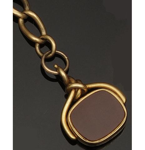 An 18ct gold Albert chain