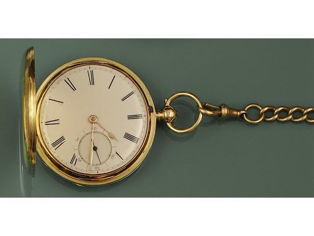 An 18ct gold hunter cased pocket watch