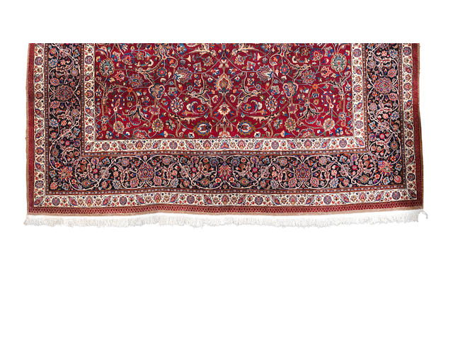 A Saber Mashed carpet, North East Persia, circa 1940, 13 ft 7 in x 9 ft 8 in (414 x 295 cm) signed, excellent condition