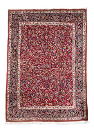 A Saber Mashed carpet, North East Persia, circa 1940, 13 ft 7 in x 9 ft 8 in (414 x 295 cm) signed, excellent condition